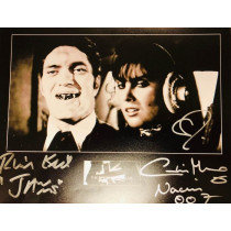 Autografo Richard Kiel & Caroline Munro James Bond 007 Foto 20x25 