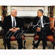 Autografo Il presidente degli Stati Uniti Barack Obama & Secretary of State Colin Powell Foto 20x25