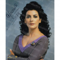 Autografo Marina Sirtis Star Trek TNG 2 Foto 20x25