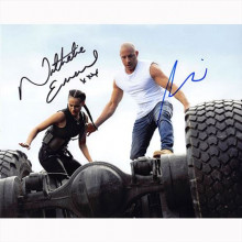 Autografo Vin Diesel & Nathalie Emmanuel - Fast & Furious 9 Foto 20x25