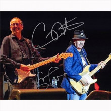 Autografo Eric Clapton & Carlos Santana Foto 20x25