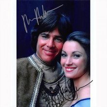 Autografo Richard Hatch & Jane Seymour - Battlestar Galactica Foto 20x25