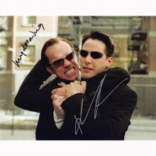 Autografo Keanu Reeves & Hugo Weaving - The Matrix Foto 20x25
