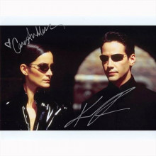 Autografo Keanu Reeves & Carrie-Anne Moss - The Matrix Foto 20x25