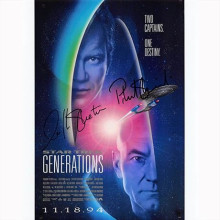 Autografo William Shatner & Patrick Stewart - Star Trek Generations 2 Foto 20x25