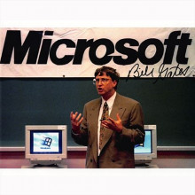 Autografo Bill Gates - Microsoft Foto 20x25