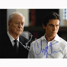 Autografo Christian Bale & Michael Caine - The Dark Knight Batman Foto 20x25