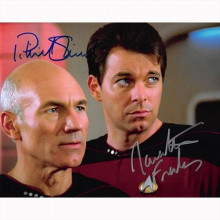 Autografo Patrick Stewart & Jonathan Frakes - Star Trek Foto 20x25