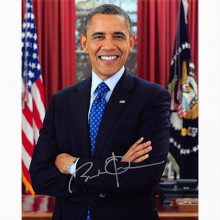 Autografo Il presidente degli Stati Uniti Barack Obama Foto 20x25