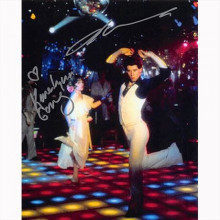 Autografo John Travolta & Karen Lynn Gorney 2- Saturday Night Fever Foto 20x25
