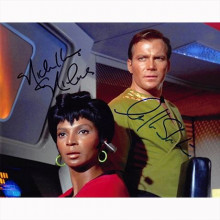 Autografo William Shatner & Nichelle Nichols -2  Star Trek Foto 20x25.
