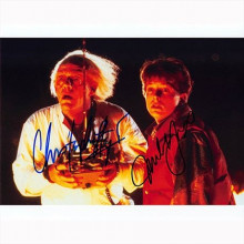 Autografo Michael J. Fox e Christopher Lloyd - Ritorno al futuro Foto 20x25