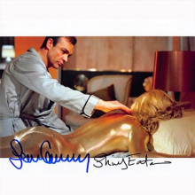 Autografo Sean Connery & Shirley Eaton - James Bond Foto 20x25