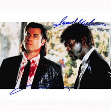 Autografo John Travolta & Samuel L. Jackson - Pulp Fiction Foto 20x25