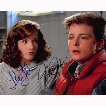 Autografo Michael J. Fox e Lea Thompson - Ritorno al futuro Foto 20x25