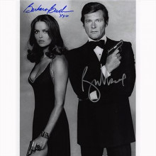 Autografo Roger Moore & Barbara Bach - James Bond 3 Foto 20x25: