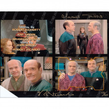 Autografo Robert Picardo e Marina Sirtis Star Trek Foto 20x25