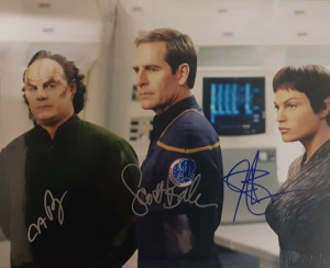 Autografo Cast 3 Attori Star Trek Enterprise Foto 20x25