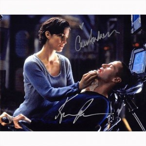 Autografo Keanu Reeves & Carrie-Anne Moss - The Matrix -2 Foto 20x25