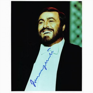 Autografo Luciano Pavarotti Foto 20x25