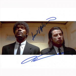 Autografo John Travolta & Samuel L. Jackson 2- Pulp Fiction Foto 20x25