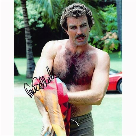 Autografo Tom Selleck 2- Magnum P.I.Foto 20X25:
