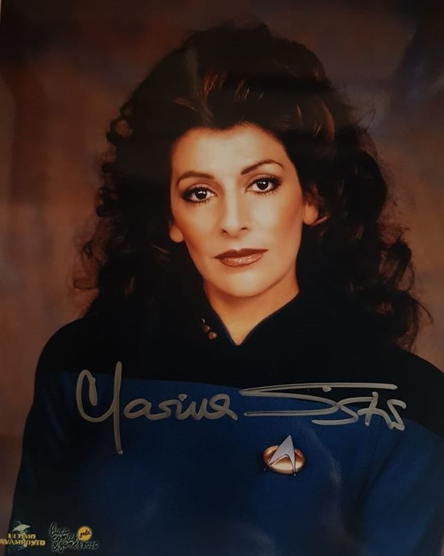 Autografo Marina Sirtis Star Trek TNG 3 Foto 20x25