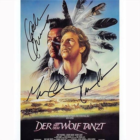 Autografo Dances With Wolves Cast by 3 Foto 20x25