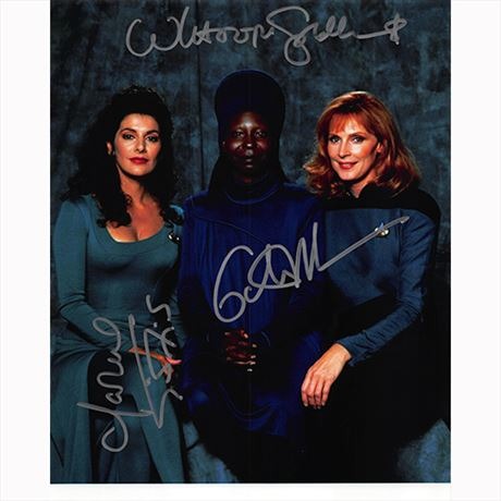 Autografo Star Trek TNG 3 del Cast Foto 20x25