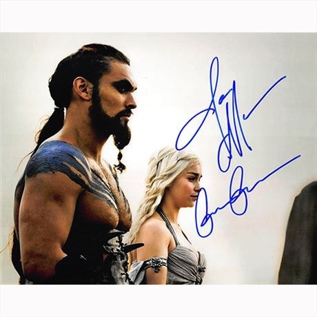 Autografo Emilia Clarke - Jason Momoa - Game of Thrones - Il Trono di Spade Foto 20x25 