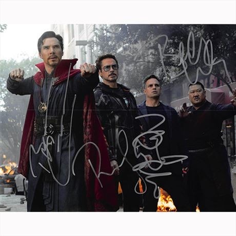 Autografo Cast 4 Avengers Infinity War Foto 20x25