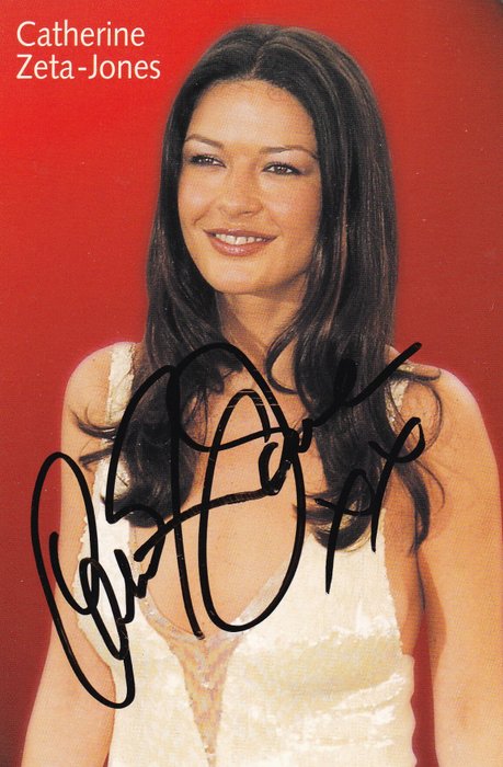 Autografo- Catherine Zeta-Jones -  on Promo-Card