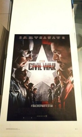 Locandina originale CAPTAIN AMERICA CIVIL WAR Marvel Capitan AVENGERS 32x70