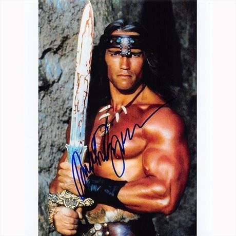 Autografo Arnold Schwarzenegger - Conan  Foto 20x25