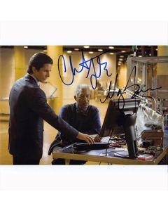 Autografo Christian Bale & Morgan Freeman - The Dark Knight  Foto 20x25
