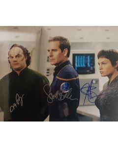 Autografo Cast 3 Attori Star Trek Enterprise Foto 20x25