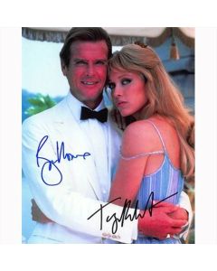Autografo Roger Moore & Tanya Roberts - James Bond Foto 20x25