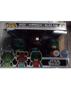 Autografo Funko Pop! Paul Blake Star Wars set #3 Greedo/ Hammerhead/ Wal Russ Man 