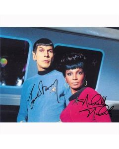 Autografo Leonard Nimoy & Nichelle Nichols 4- Star Trek  foto 20x25
