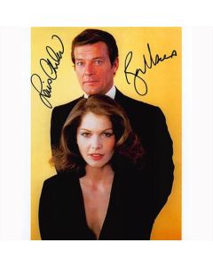 Autografo Roger Moore & Lois Chiles - James Bond Foto 20x25