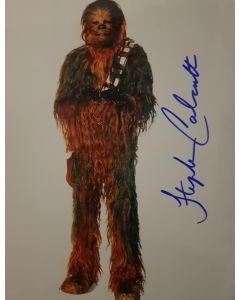 Autografo STEPHEN CALCUTT Star Wars Cewbacca 2 Foto 20x25 
