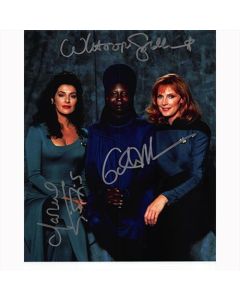 Autografo Star Trek TNG 3 del Cast Foto 20x25