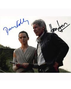 Autografo Harrison Ford & Daisy Ridley - Star Wars Foto 20x25