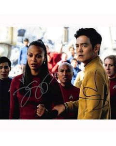 Autografo John Cho & Zoe Saldana - Star Trek Foto 20x25