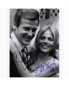 Autografo Roger Moore e Britt Ekland -2- James Bond Foto 20x25