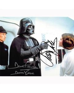 Autografo Star Wars Carrie Fisher & David Prowse -Foto 20x25