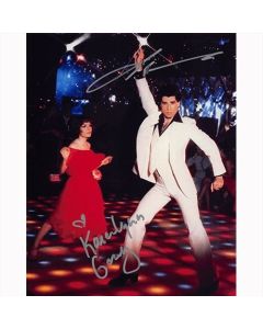 Autografo John Travolta & Karen Lynn Gorney - Saturday Night Fever Foto 20x25