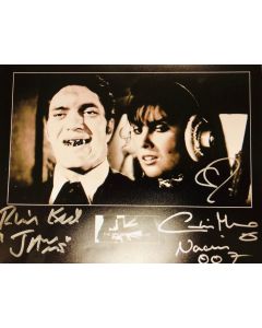 Autografo Richard Kiel & Caroline Munro James Bond 007 Foto 20x25 