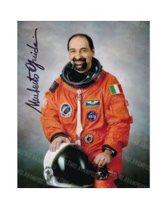 Autografo Astronauta Umberto Guidoni 2 foto 20x25