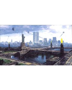 Litografia “New Borg City” Miniprint 51 x 28 cm”